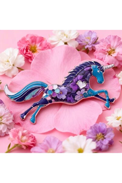 LWP Shop Pandanus UK Unicorn Broş Mor