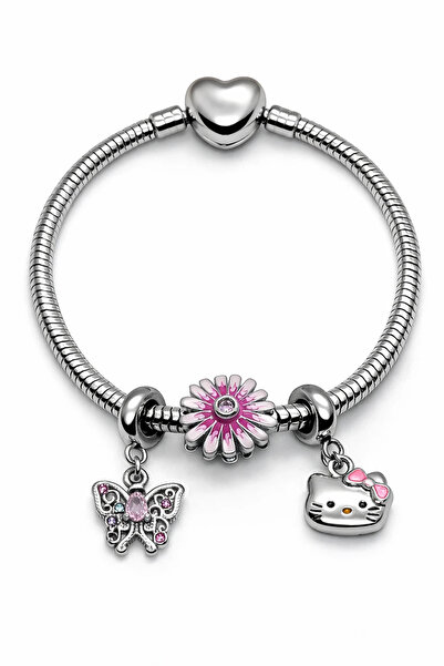 MakeWell Stainless Steel Charm Bracelet, Tarnish Resistant Steel Bracelet, El...