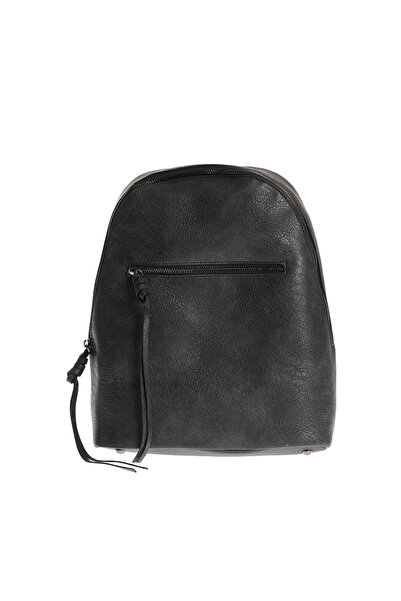 meli melo Rucsac negru elegant din piele ecologica cu design minimalist