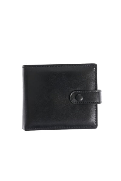 meli melo Elegant black Wallet made of eco- Leather with clasp closure