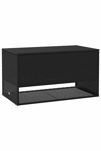 vidaxl Cutie de perne de exterior Negru 100x55x55,5 cm Poly Rattan