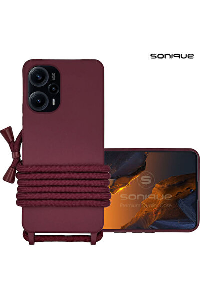 Other Sonique Πίσω Κάλυμμα Σιλικόνης 0.5mm με Λουράκι Μπορντό (Poco F5 / Redm...