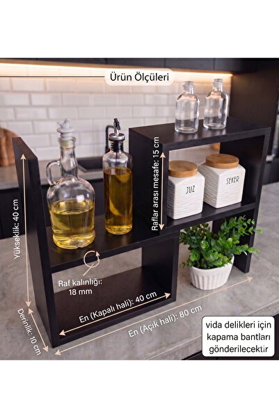 Sally Home Ayarlanabilir Tezgah Üstü Raf Mutfak Organizer /Çok Amaçlı Düzenle...