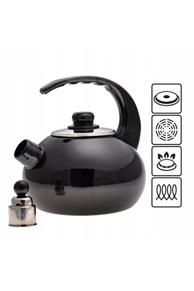 Kamille Whistling Kettle, Stainless Steel, 2.5L, Induction Compatible, Black