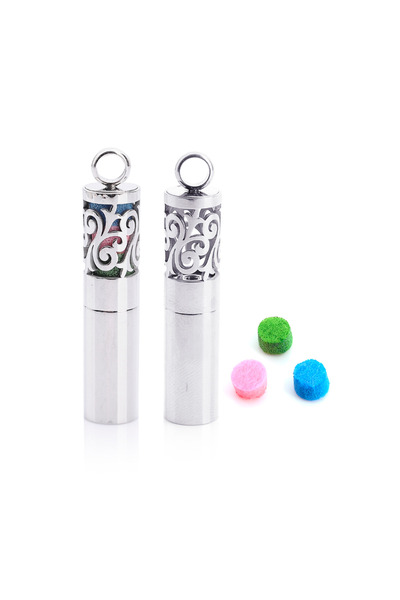 OEM Aromatherapy pendant, silver, arabesque pattern