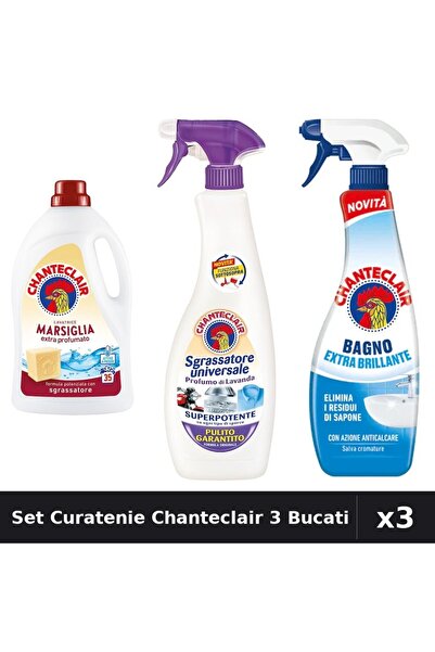 Chanteclair Set 3 Curatenie - Detergent 1575ml, Degresant 600ml, Anticalcar 6...