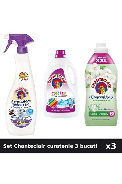 Chanteclair Set 3 Curatenie - Degresant 600ml, Detergent 1575ml, Balsam 1800ml