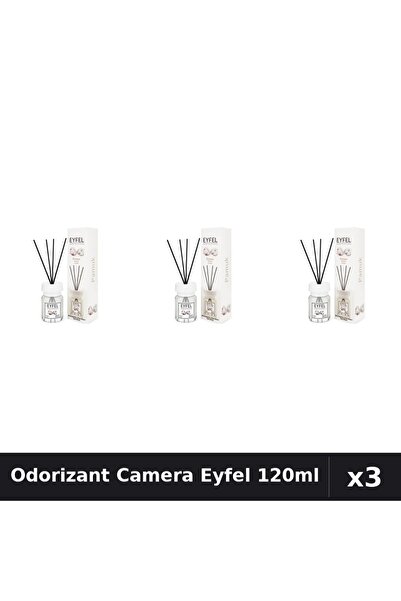 Eyfel Set 3 Odorizant Camera cu Betisoare Bumbac 120ml - Parfum Intens