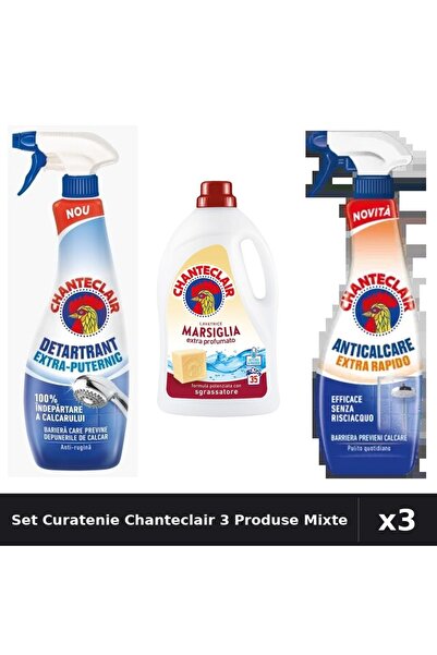 Chanteclair Set 3 Curatenie - Detartrant, Detergent Rufe 1575ml, Degresant 625ml