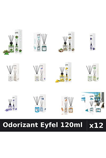 Eyfel Set 12 Odorizante Camera cu Betisoare - 12 Arome Asortate, 120ml