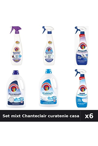 Chanteclair Set 6 Degresant și Detergent - Bicarbonat, Mosc Alb, Anticalcar, ...