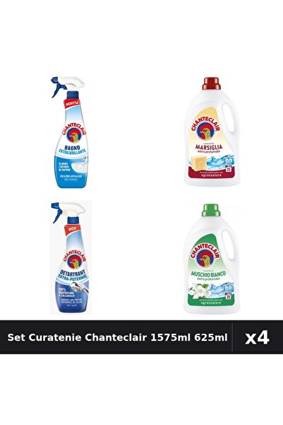 Chanteclair Set 4 Detergent și Degresant 1575ml 625ml - Marsilia, Mosc Alb, E...