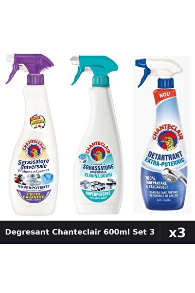 Chanteclair Set 3 Degresant Universal 600ml + Detartrant 625ml - Mosc Alb, An...