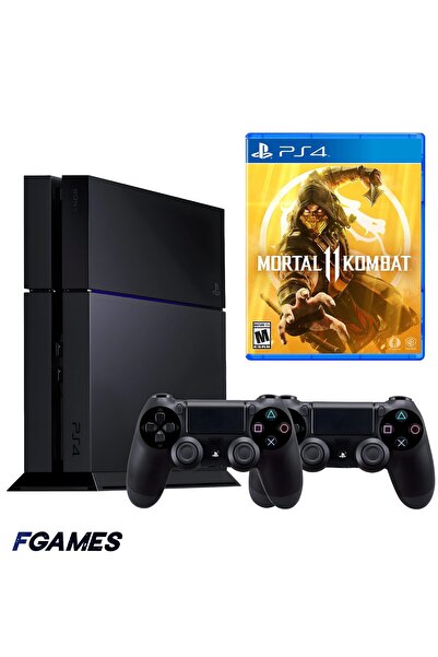 Sony Consola Playstation 4 Ps4 500gb + Două Controlere + Mortal Kombat 11 Pla...