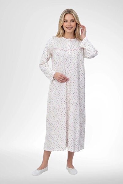 by İGP Plus Size 100% Cotton Long Sleeve Women's Nightgown