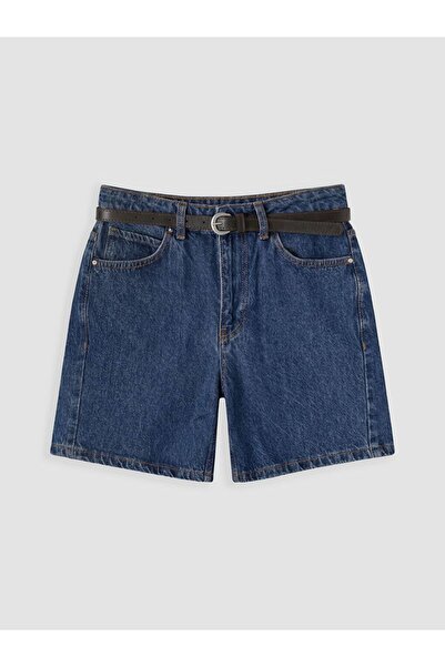 LC Waikiki XSIDE Yüksek Bel Kemerli Kadın Jean Şort