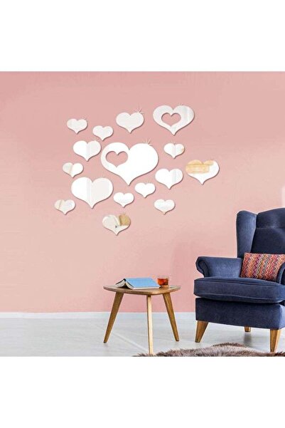 Arabest 33-Piece Removable Acrylic Heart Mirror Wall Stickers, Love Heart Mir...