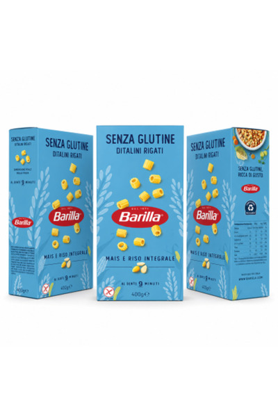 Barilla Set de 3 tipuri de paste Ditalini Rigati fără gluten, 400g/cutie, din...