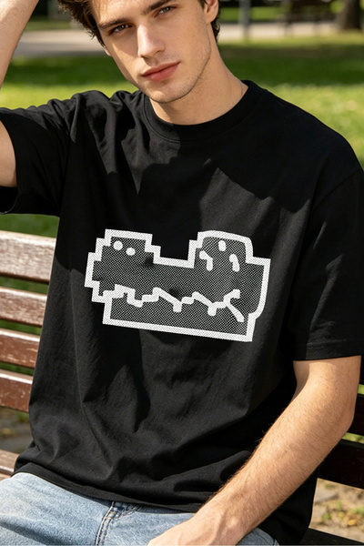 Fleck Pixel Art Skateboard Design T Shirts For Men Graphic Print Personalized...