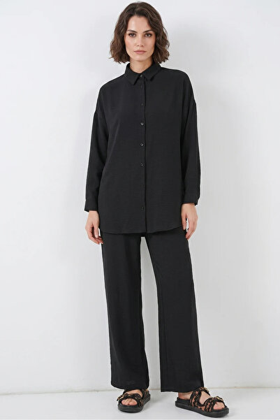 buğrahayalin Women's Buttoned Black Suit