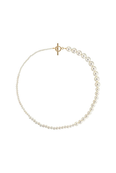 Lisa&Co. Colier Argint Pearl Gradient V Argint placat cu rodiu / Shellpearls ...