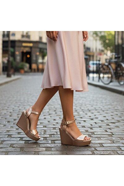 OEM Women's platform Sandals , minimalist design, made of eco- Leather , 418-16