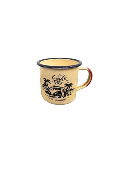 OEM Cană metalică emailată, 350 ml, Design de plajă