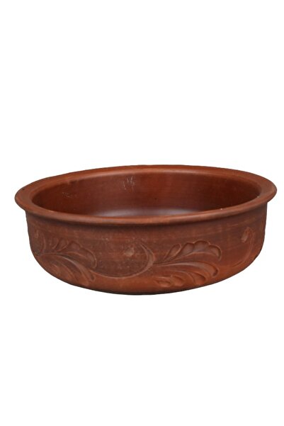 OEM Brown clay bowl, handmade, hand-painted with decorative motifs, 20 x 7 cm...