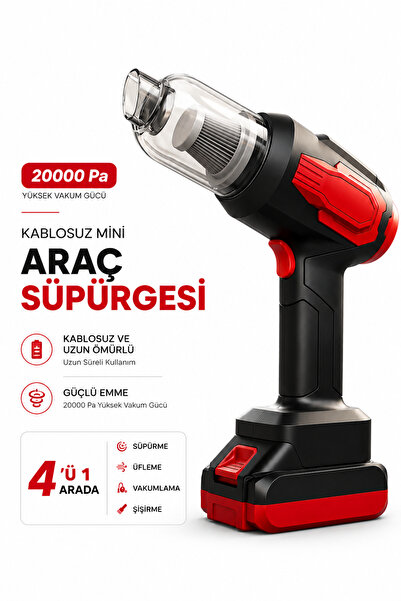 RAYLAX Araç Süpürgesi 20000Pa Güçlü Emiş Kablosuz El Tipi Şarjlı Taşınabilir ...