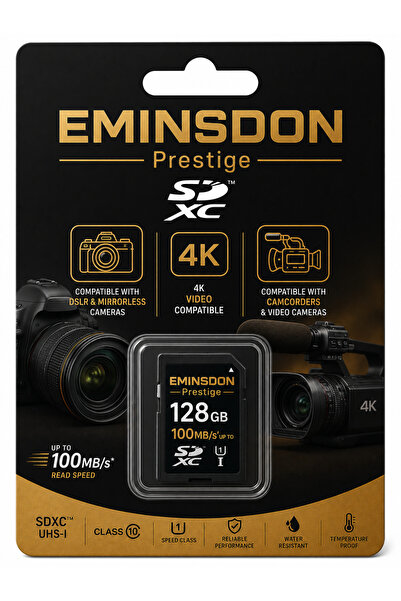 EMiNSDON Prestige 128Gb 4K Memory Card Compatible with Only Camera Video Came...