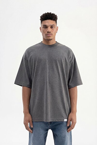 Machinist Tricou basic supradimensionat pentru bărbați – Gri antracit L