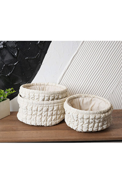 Generica Woven Storage Basket Set in Beige