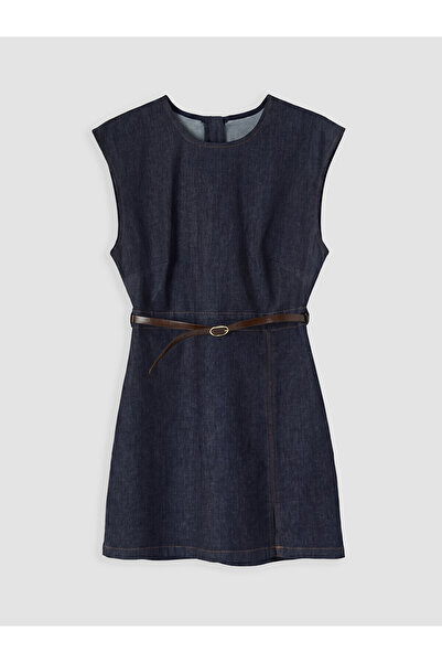 LC Waikiki Nevavm Belted Waist Mini Jean Dress with a Difference