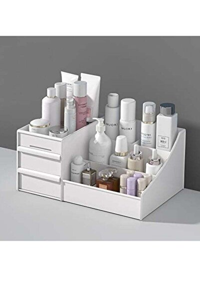 Arabest Makeup Organizer Storage Box,Small Cosmetic Dresser Organizer,White,f...