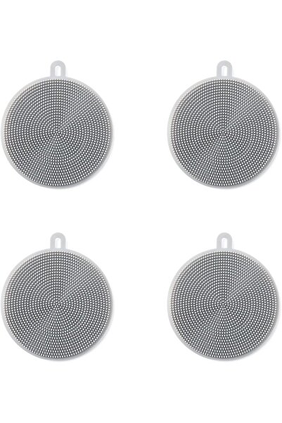 Arabest 4-Piece Silicone Dish Scrubber,Multipurpose Round Sponge,Reusable Dis...