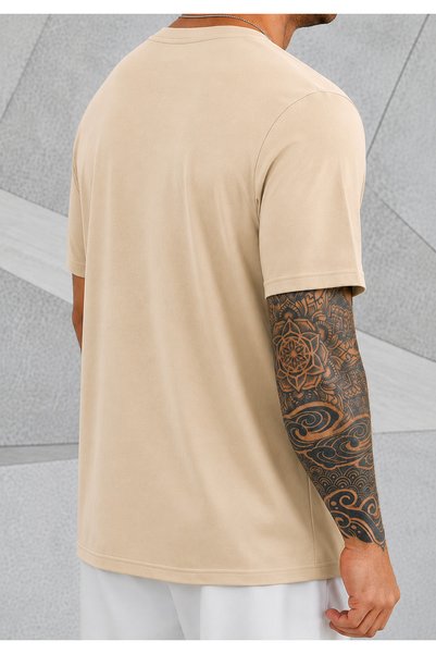 ship master Men's Oversize Minimal Typography Printed T-Shirt 100% Cotton Streetwear