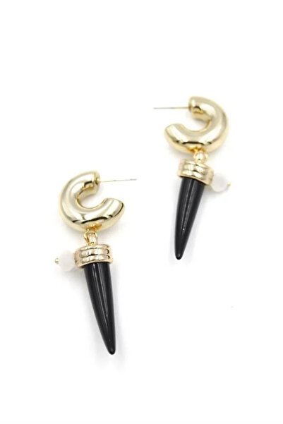 Marsilyan Nvdn- Ieg - Ivory Hoop Earrings - Black Iegrs-Nvdn1