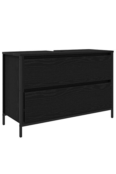 vidaxl Dulap pentru baie cu sertare Stejar negru 90x34,5x60 cm