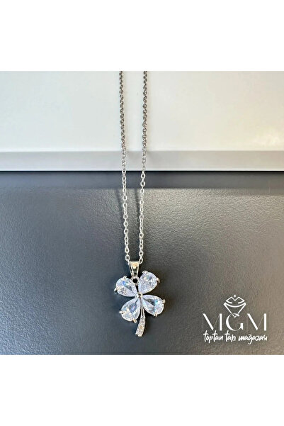Marsilyan Nvdn- Ieg - Steel Zircon Stone Clover Necklace Iegrs-Nvdn1