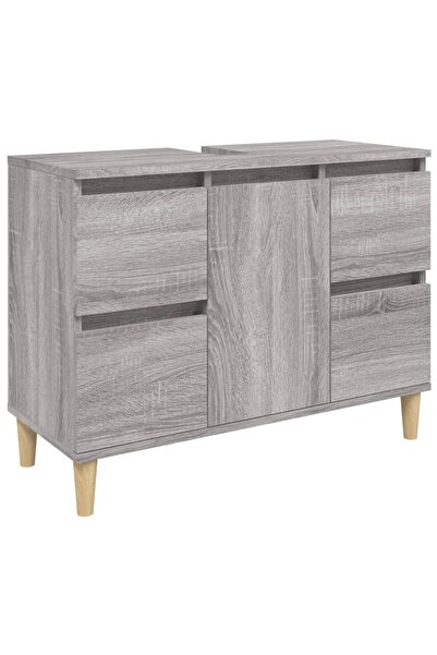 vidaxl Sink cabinet, sonoma grey, 80x33x60 cm, engineered wood