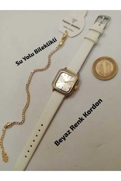Brality Vintage Design Model, Gold Color Case, Silver Color Dial, White Color...