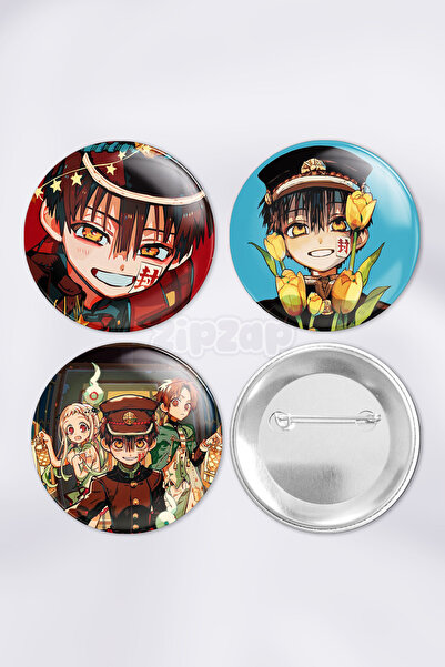 ZipZap Hanako-Kun Bag Ornament Badge Pin Button Badge Set (3 Pieces)