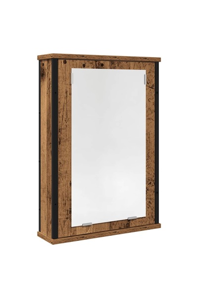 vidaxl Bathroom mirror cabinet, old wood, 42x12x60 cm, processed wood
