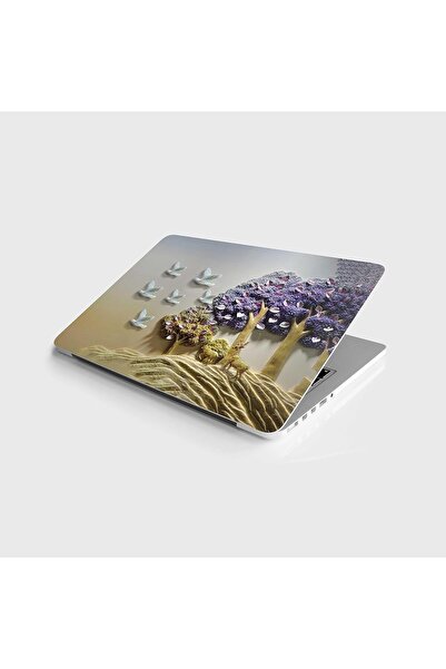 Yıldızan Terra Organik Laptop Notebook Pc Covering Sticker Embossed Birds Ter...