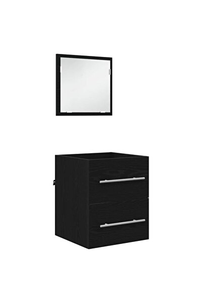 vidaxl Set de mobilier pentru baie cu sertar Negru 41 x 38,5 x 48 cm