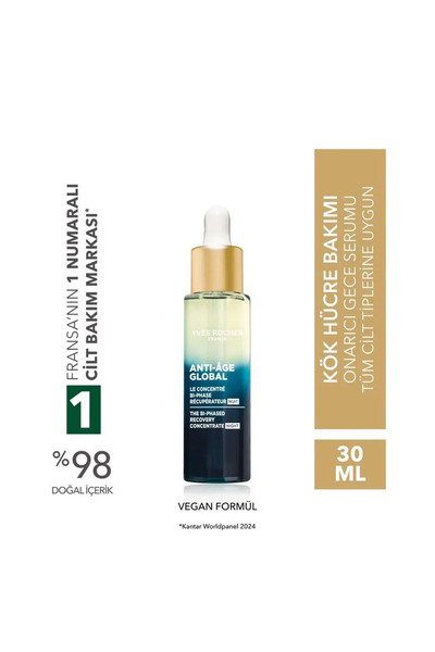 Yves Rocher Gece Serumu-Niasinamid&Hyaluronik Asit-Yaşlanma Karşıtı Bitki Kök...