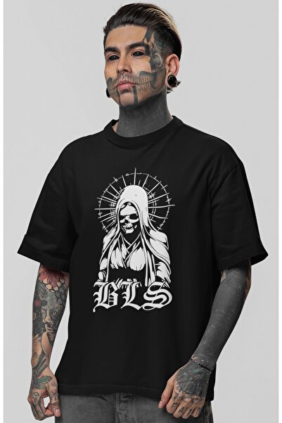 SEVBANO Tricou oversize unisex cu imprimeu Black Label Society Rock Metal Mus...