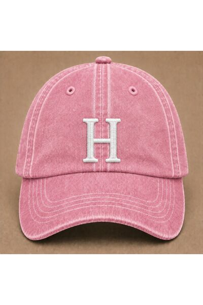 WeavedCo Letter "H" Special Design for Names Embroidered Vintage Washed Baseb...