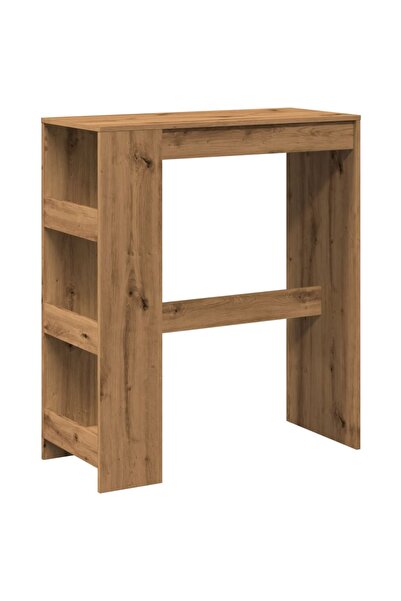 vidaxl Masă bar cu rafturi, stejar artizanal, 90x40x103,5 cm, lemn