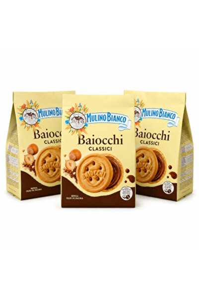 Mulino Bianco Set 3 x Biscuiți Baiocchi Classici, 260 g/pachet, biscuiți cu c...
